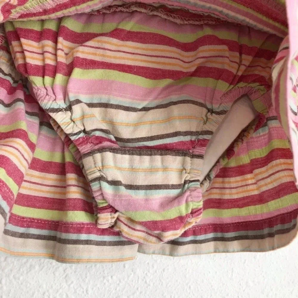 Baby Gap skirt outfit Bee Happy pastel linen stripes size 3-6 months‎